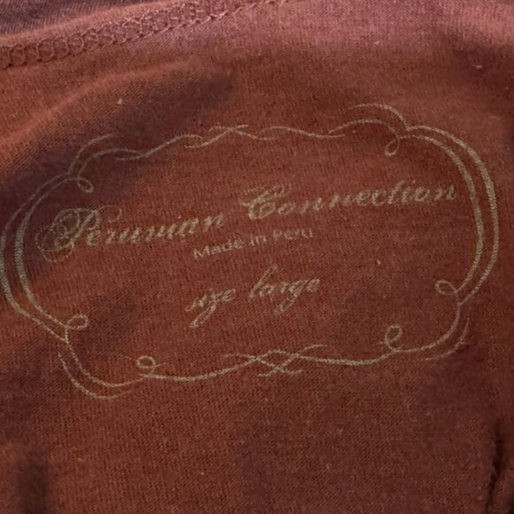 PERUVIAN CONNECTION Seabreeze Asymmetric Hem Pima & Modal Tank, Burnt Sienna, L - Picture 14 of 16